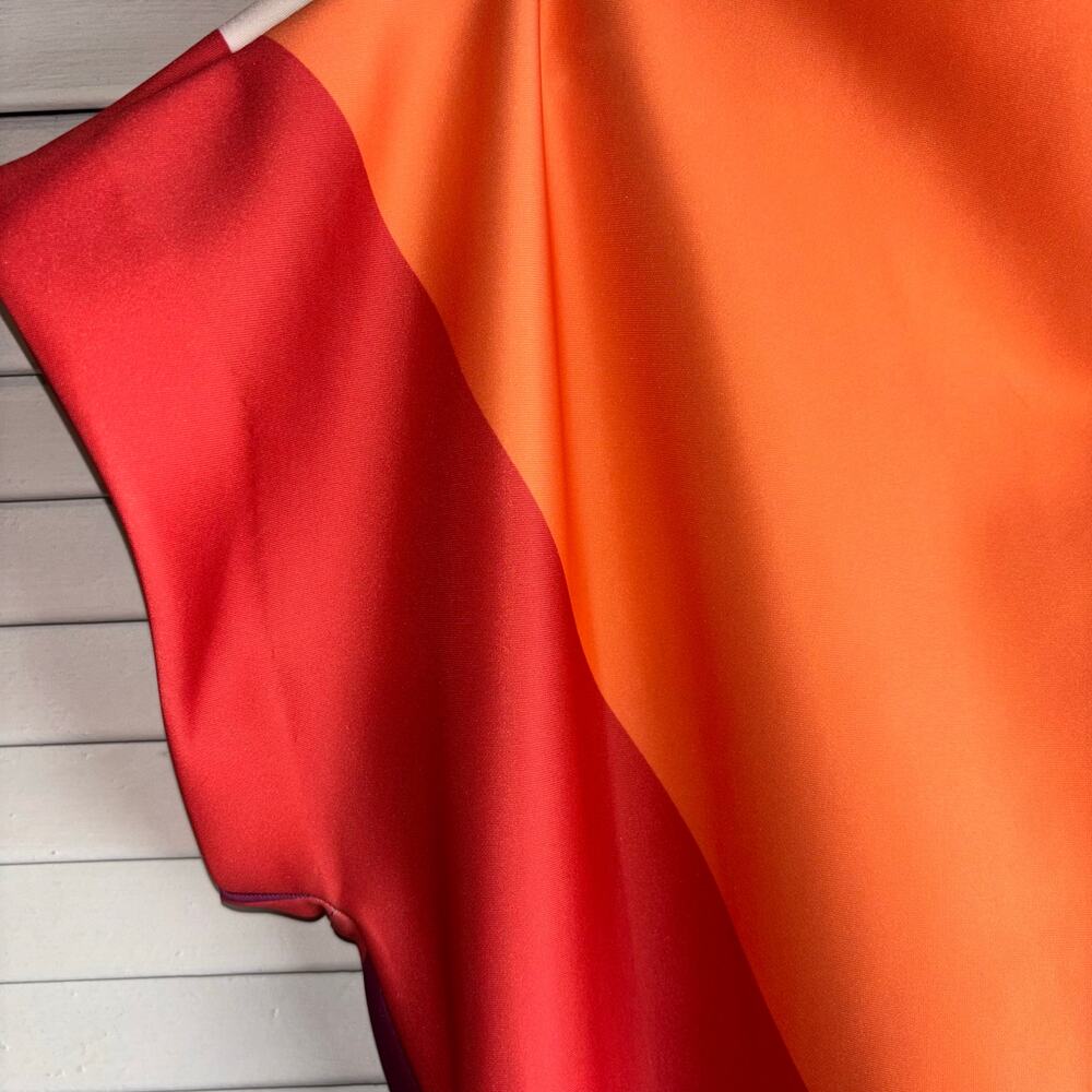 Donna Karan size 12 color block pencil dress orange multicolored Pre-Loved - Picture 11 of 14